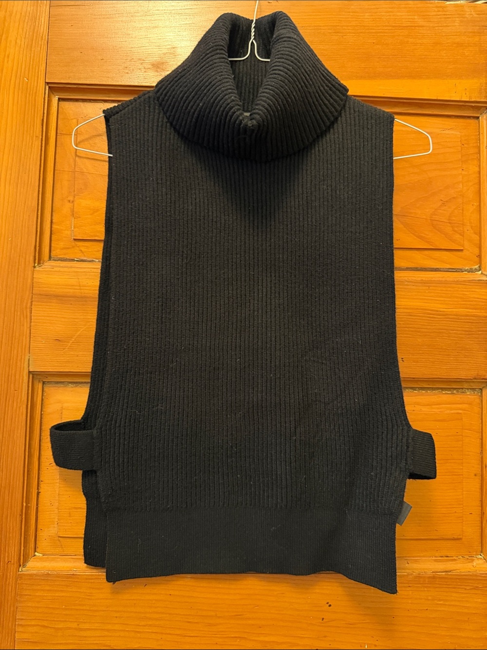 Anthropologie Black Sleeveless Ribbed Turtleneck Vest